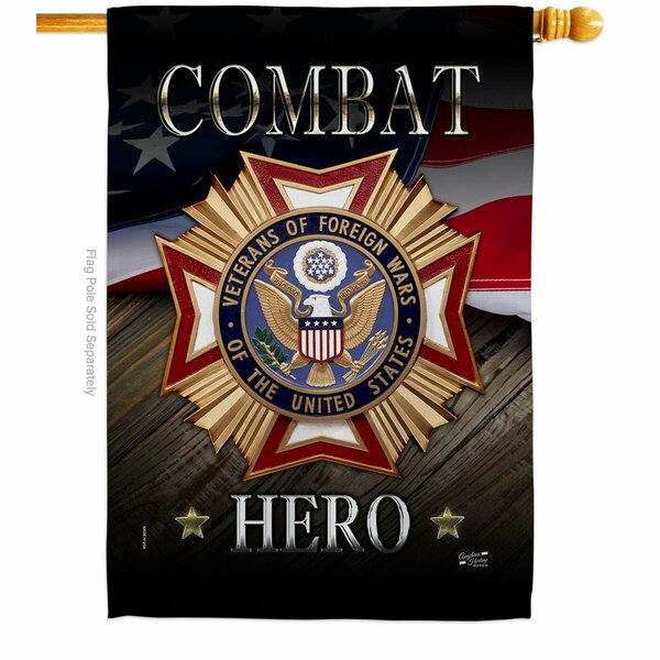 Patio Trasero 28 x 40 in. Veterans Hero House Flag with Armed Forces Service Double-Sided Vertical Flags  Banner PA3904366